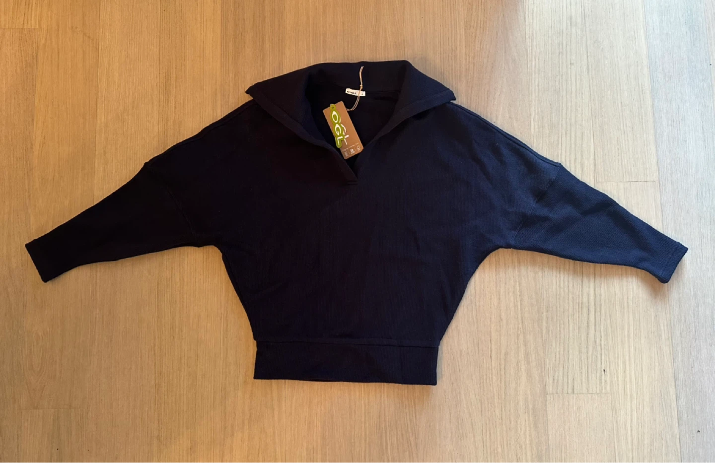 OGL Move Navy Ribbed Knit Pullover Sweater - photo 2