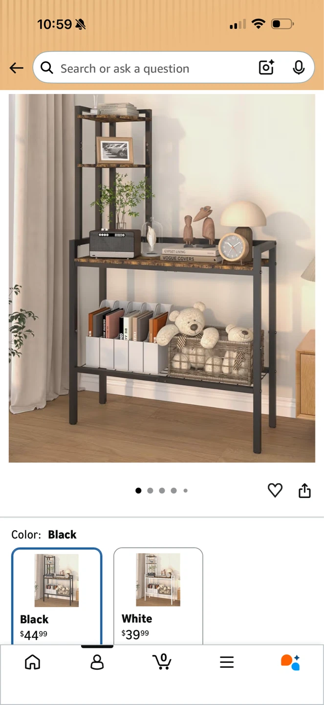 Metal Frame Bookshelf Plant Stand - Black