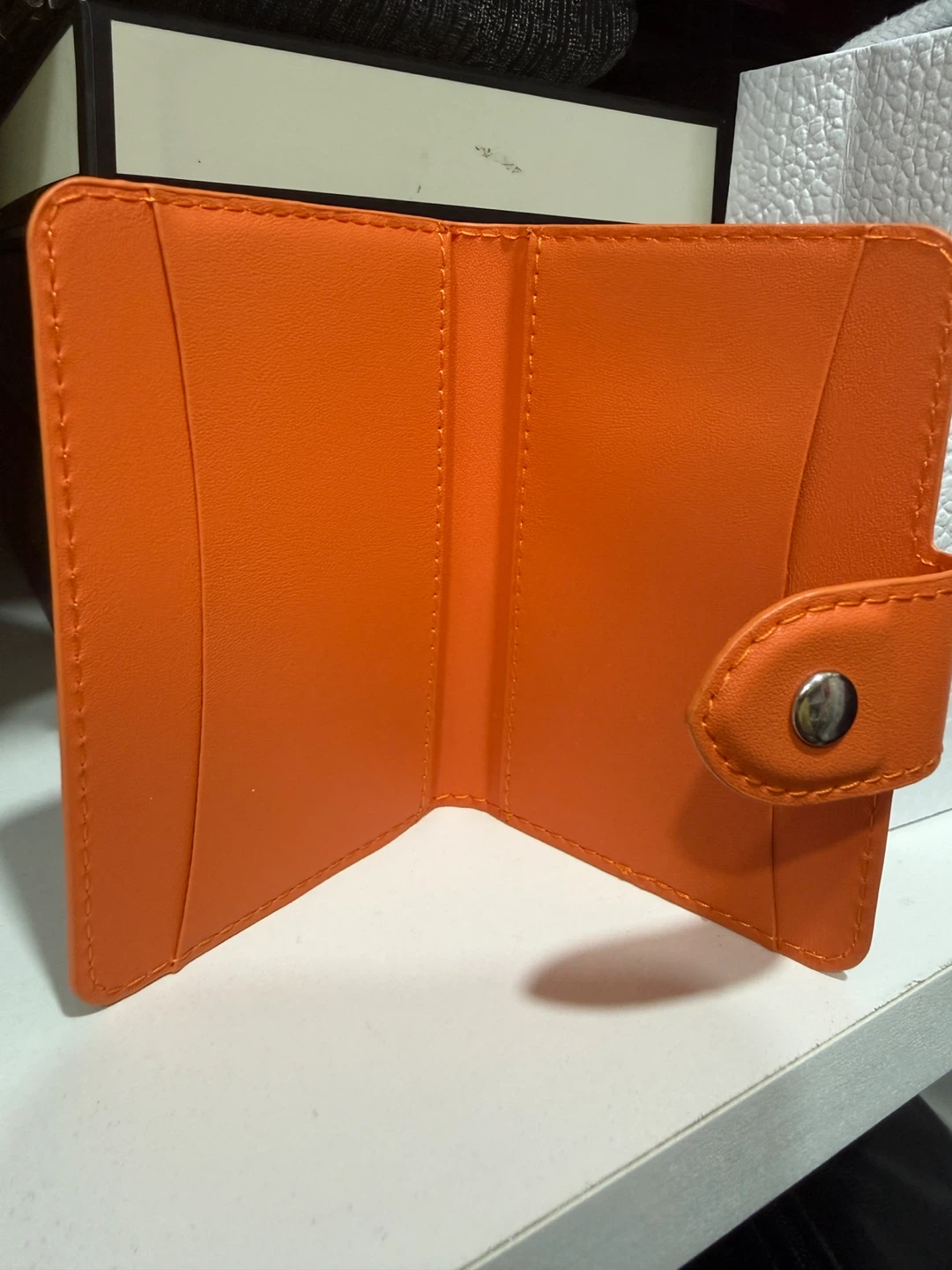 Orange Quilted Card Holder magnet IPhone - photo 2