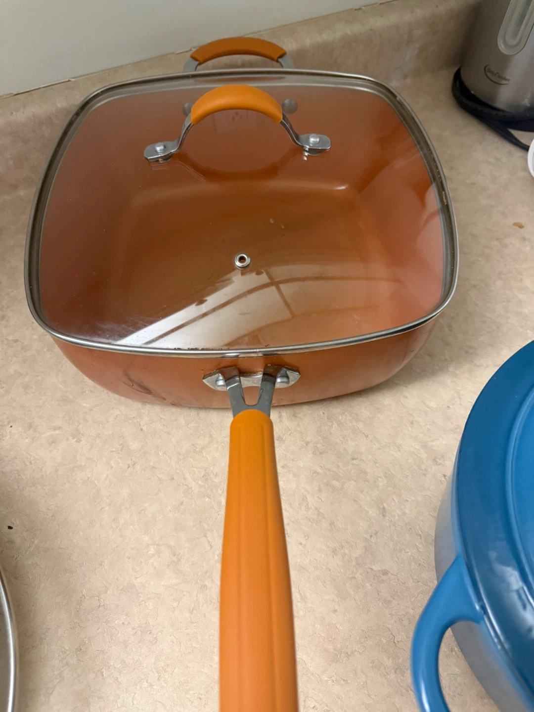 Copper Square Pan with Lid