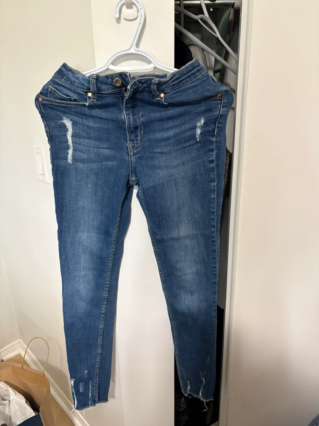 Blue Distressed Skinny Jeans