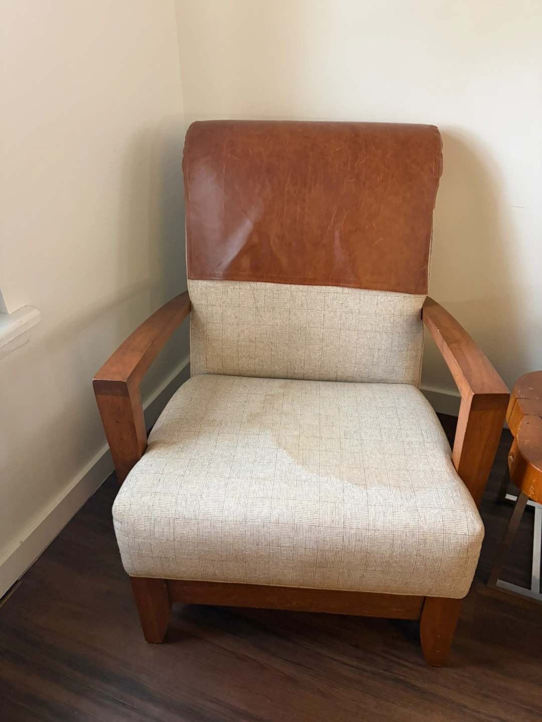 Armchair with Leather and Fabric - Set of 2 - photo 3