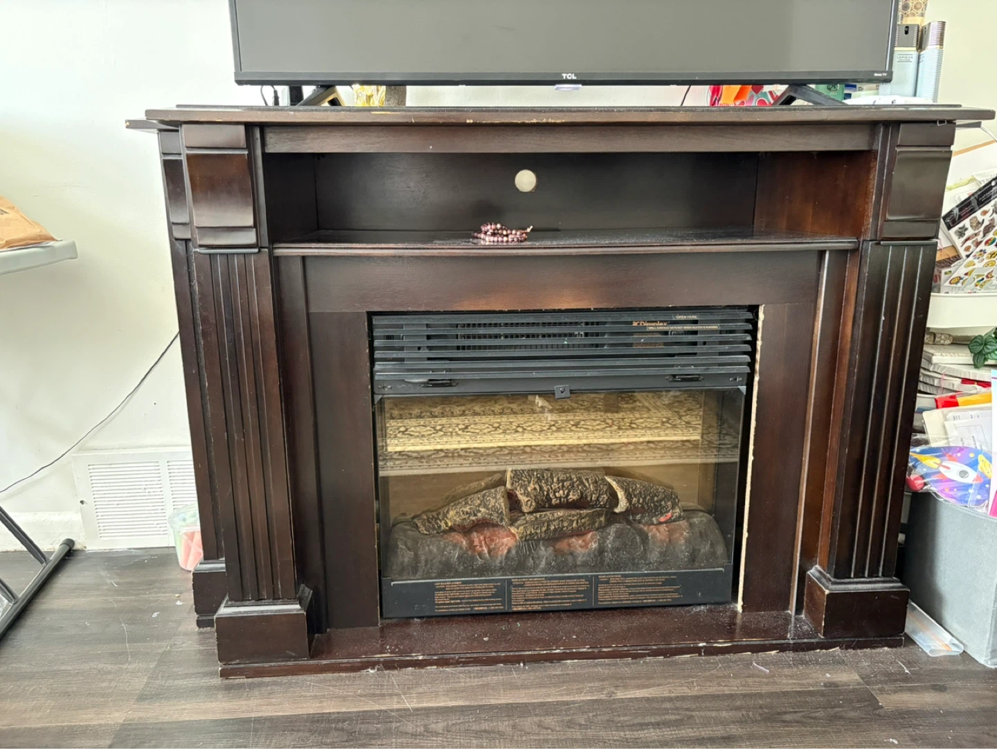 Electric Fireplace with Storage - photo 4