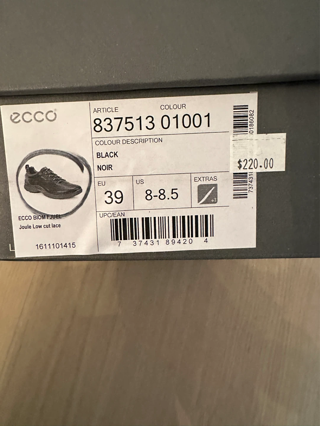 Ecco BIOM FJEL Low Cut Lace Shoes - Black - photo 5