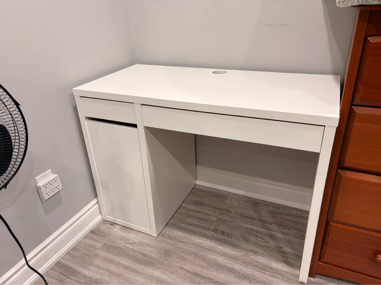 IKEA - White Desk with Drawer and Cabinet + Chair