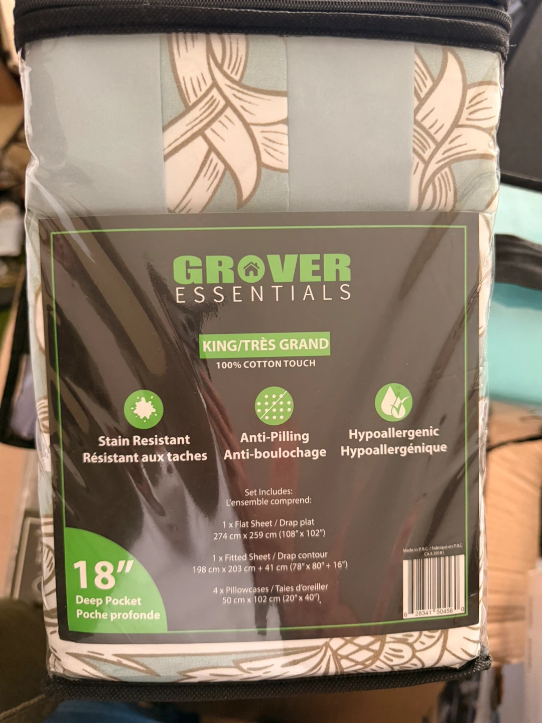 Grover Essentials King Bed Sheet Set - Blue Floral - photo 2