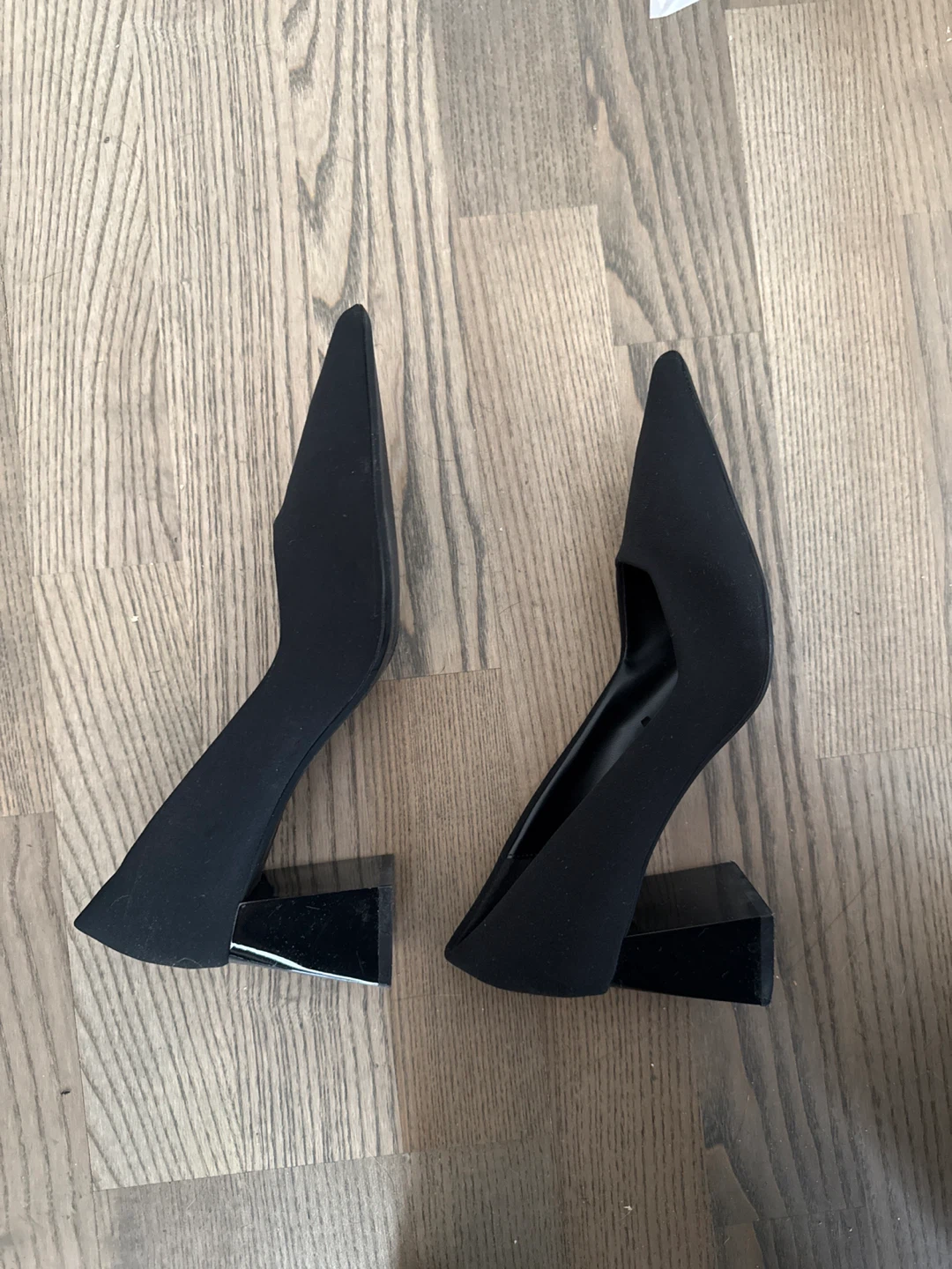 New ZARA Black Pointed Toe Heeled Mules - photo 3