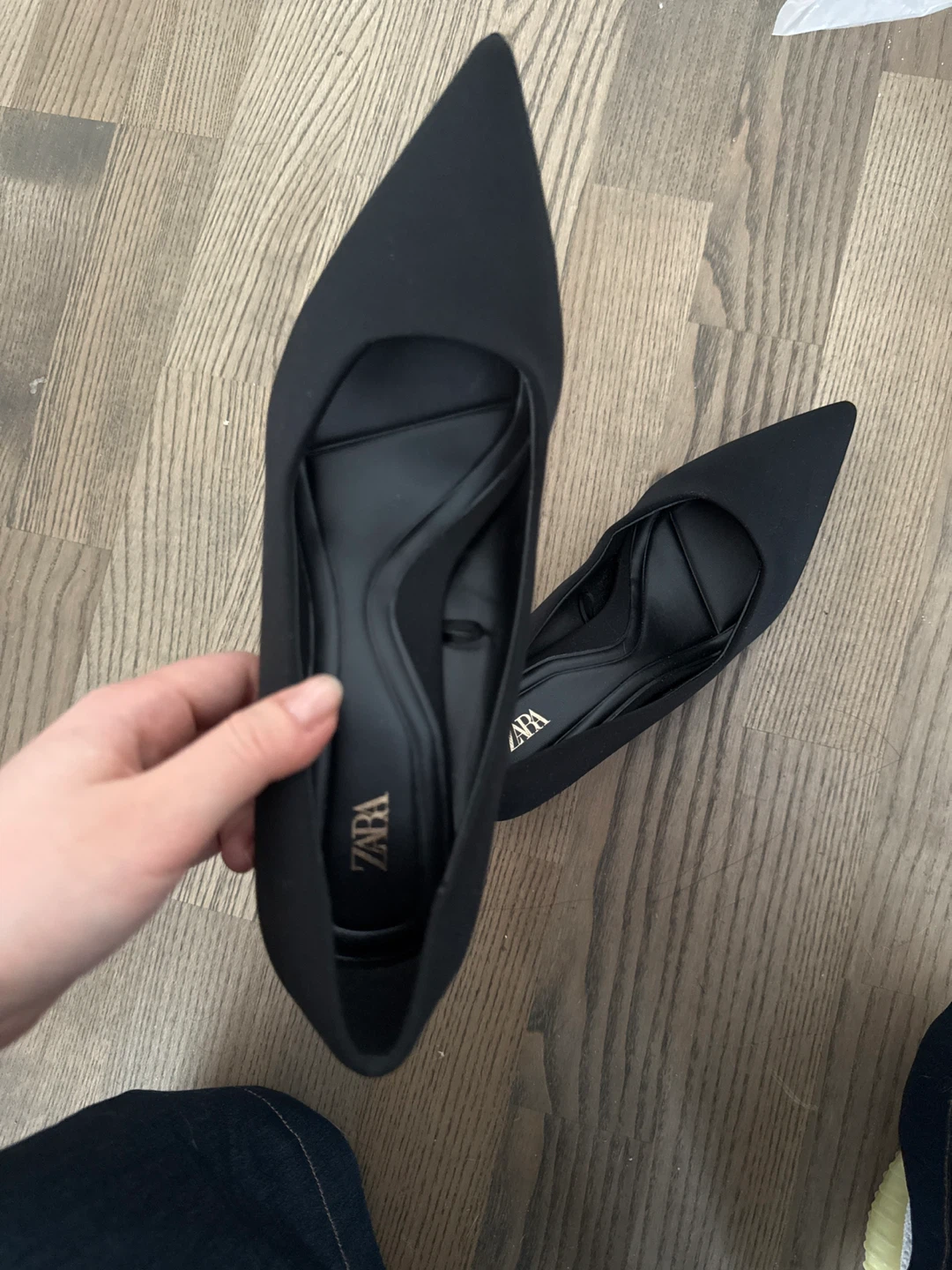 New ZARA Black Pointed Toe Heeled Mules - photo 2