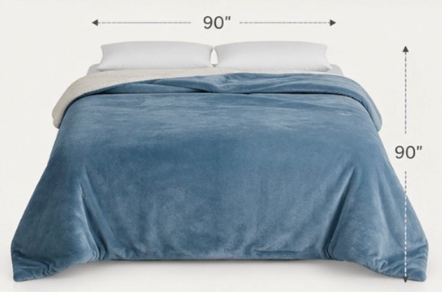 Sherpa Fleece Queen size Blanket Blue - photo 2