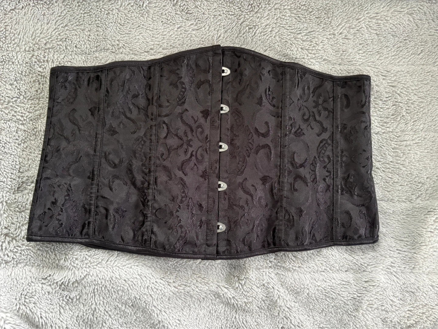 Black Brocade Corset Waist Cincher - photo 2