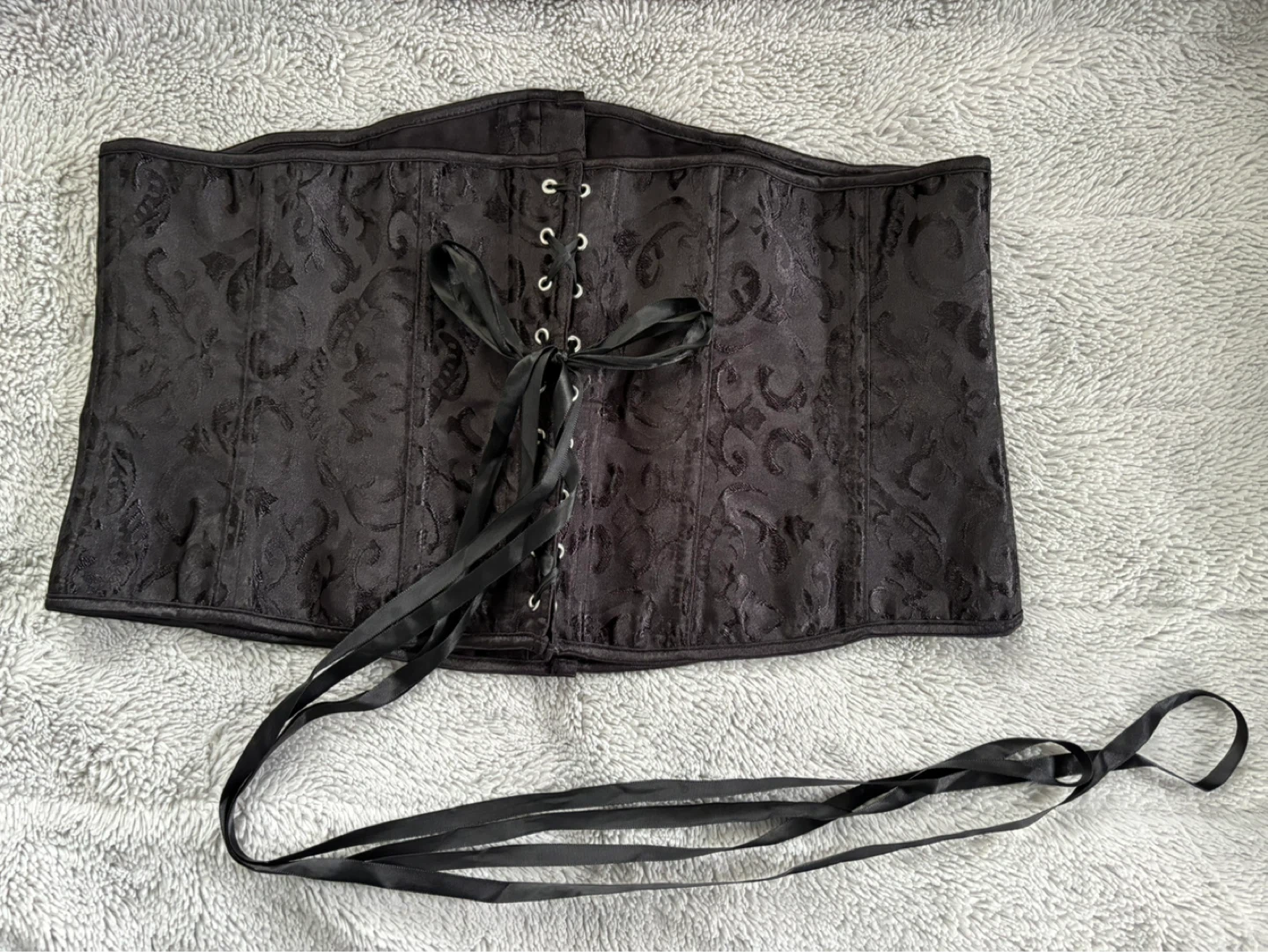 Black Brocade Corset Waist Cincher