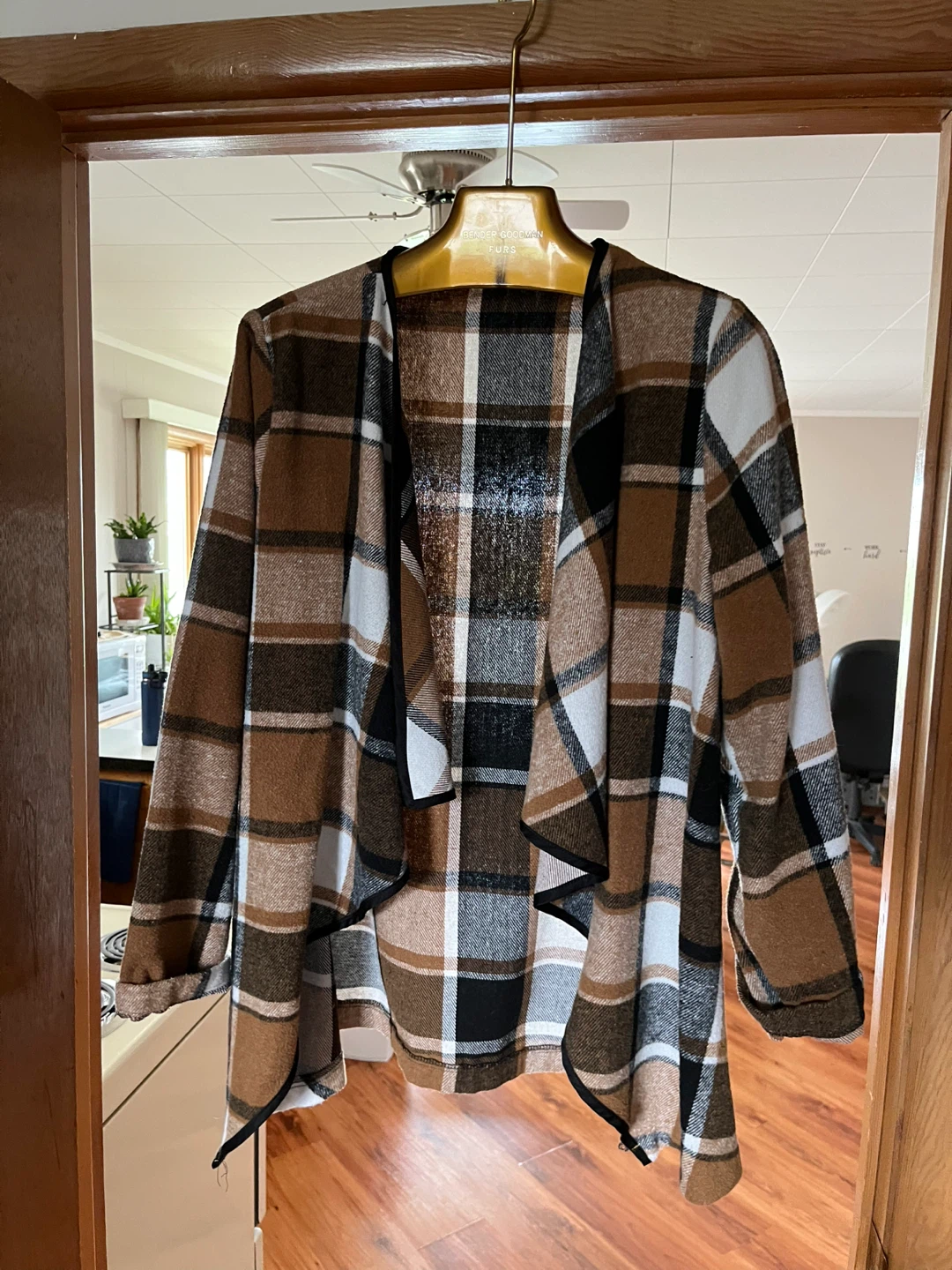 Plaid Cardigan Jacket - Size L