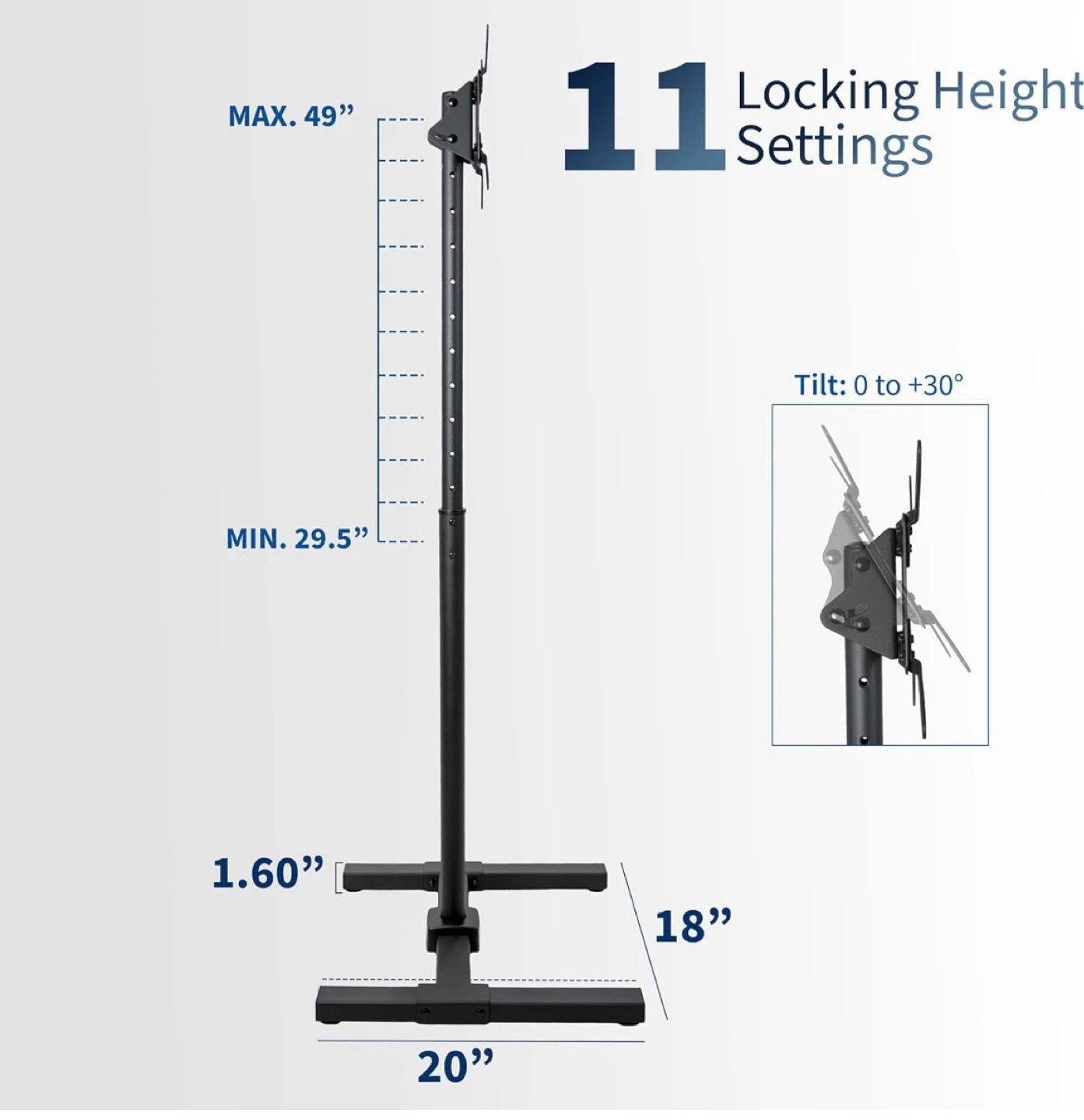 VIVO Portable TV Floor Stand Mount – Excellent Condition - photo 2