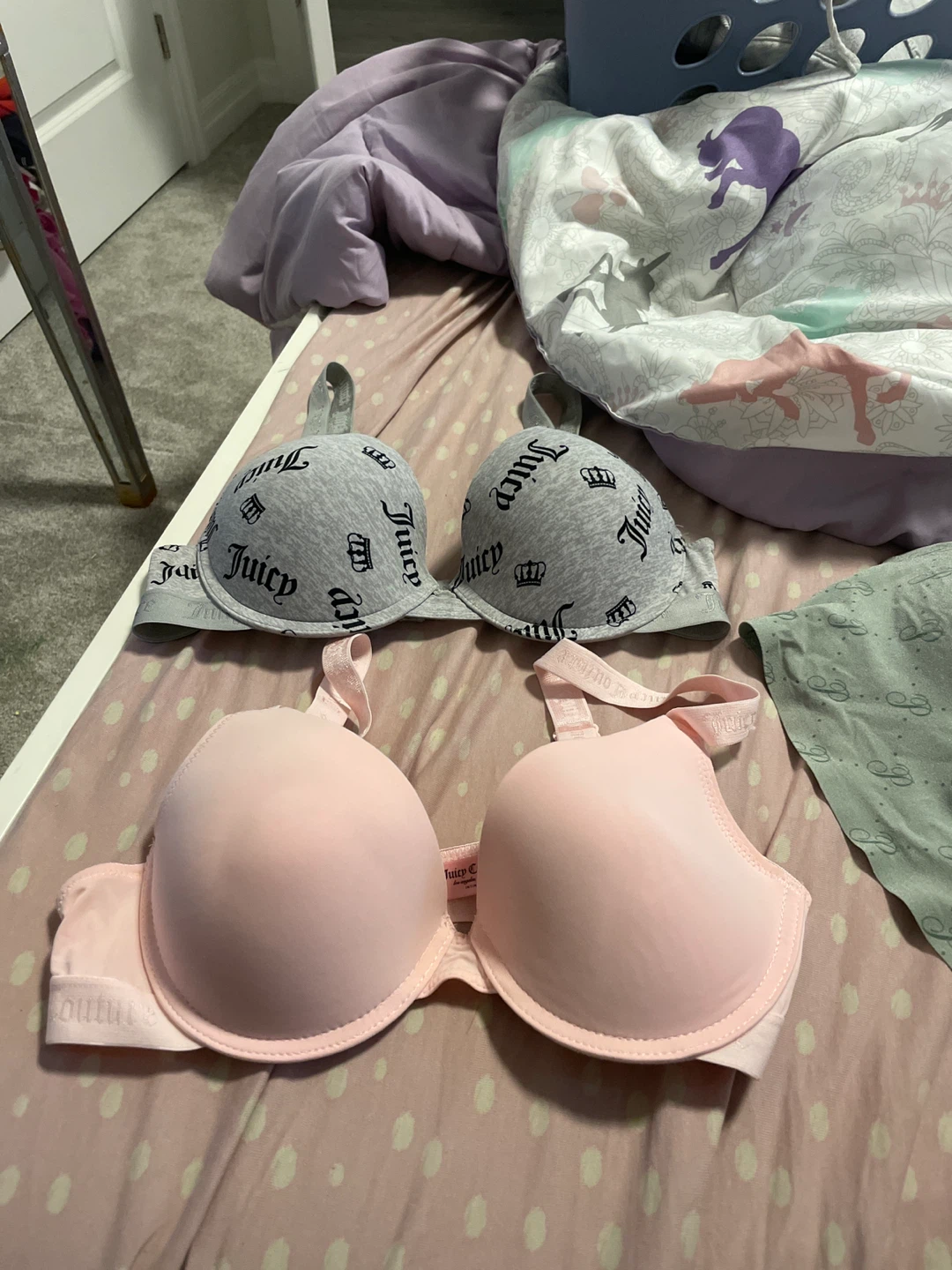 Juicy Couture Bras Pink, Green & Grey