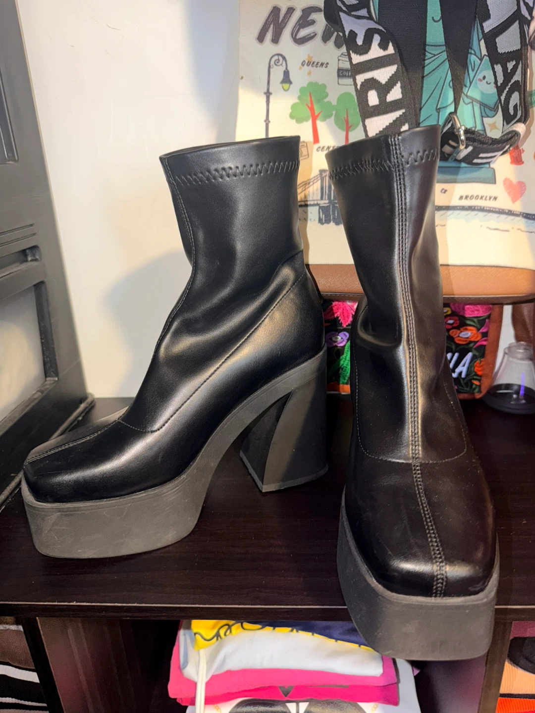 Black Platform Ankle Boots