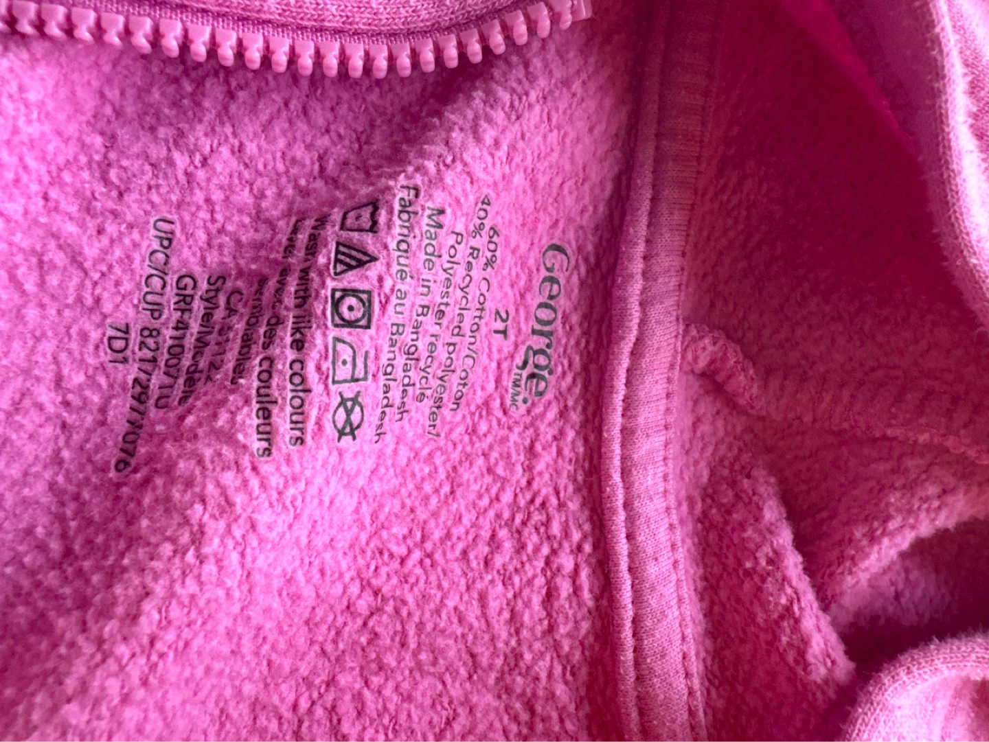 George Pink Hoodie Zip-Up Size 2T - photo 2