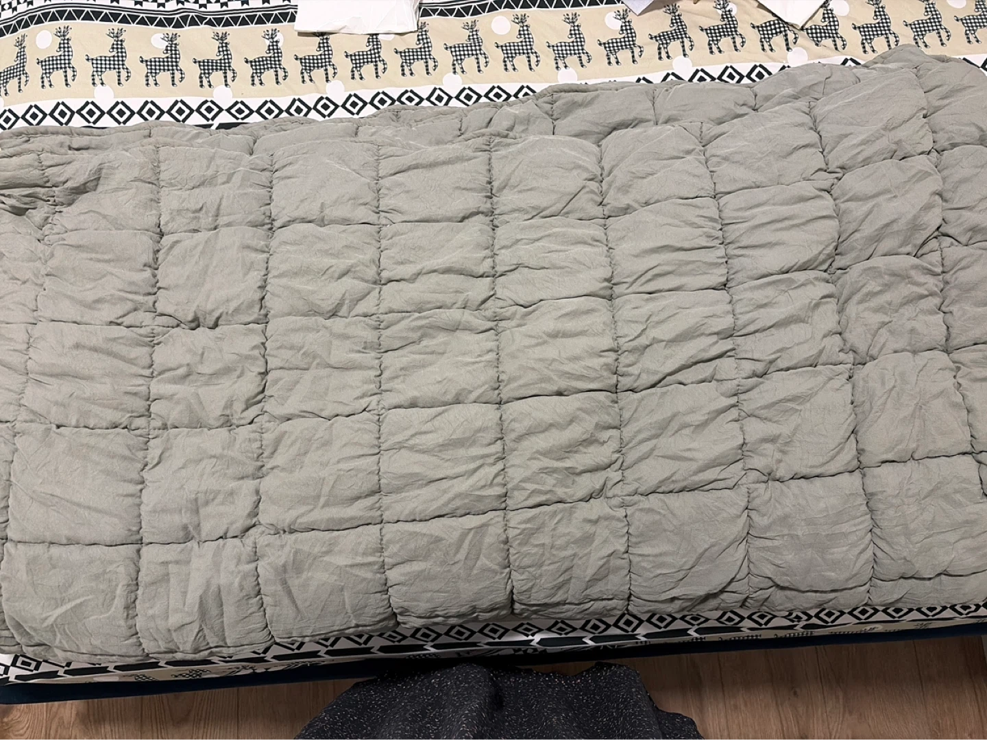 BHF Quilted Queen Blanket - Greenish Grey