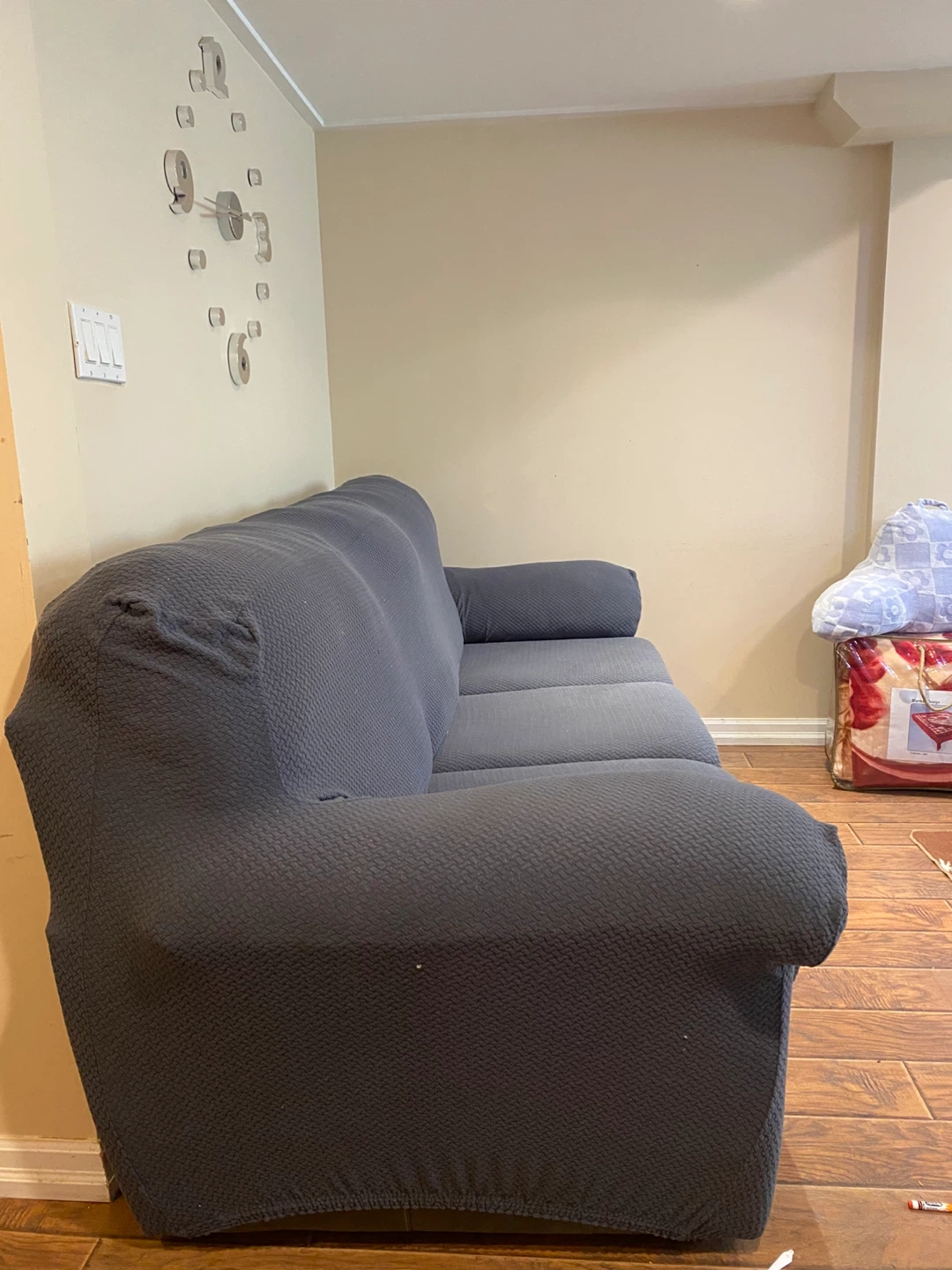 Black Sofa with Protective Cover - photo 3