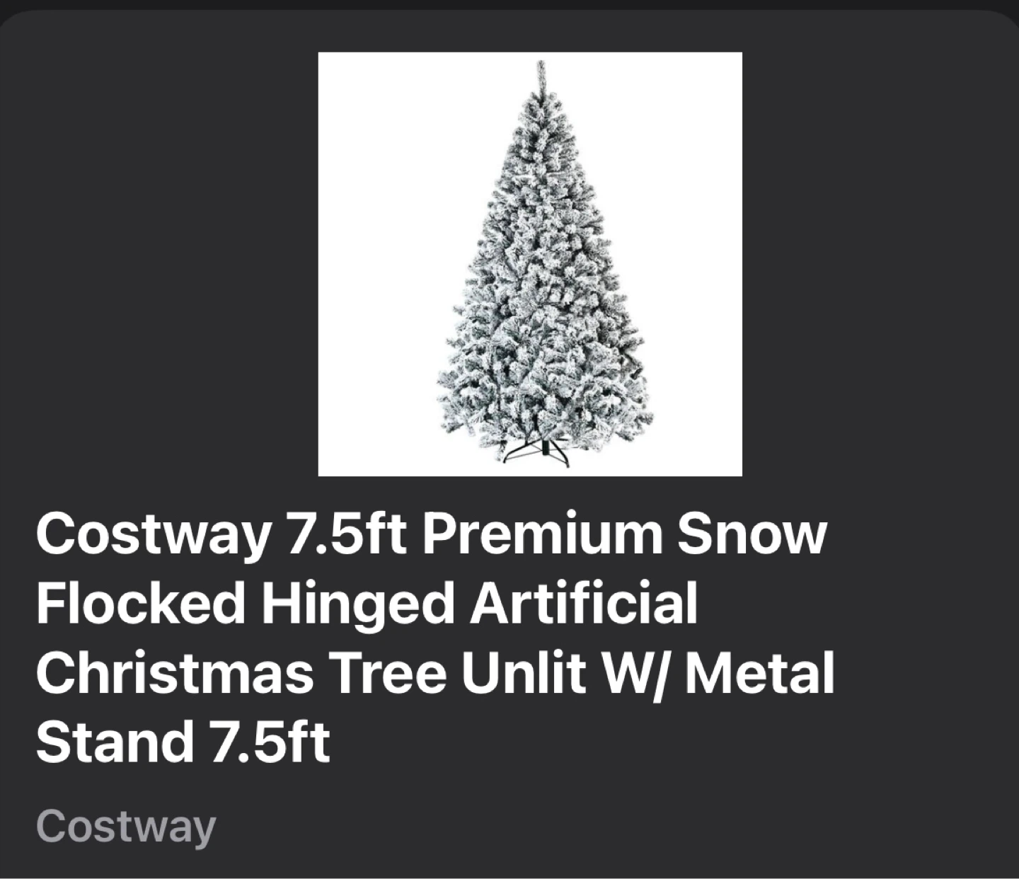 Costway 7.5ftSnow Flocked Artificial Christmas Tree