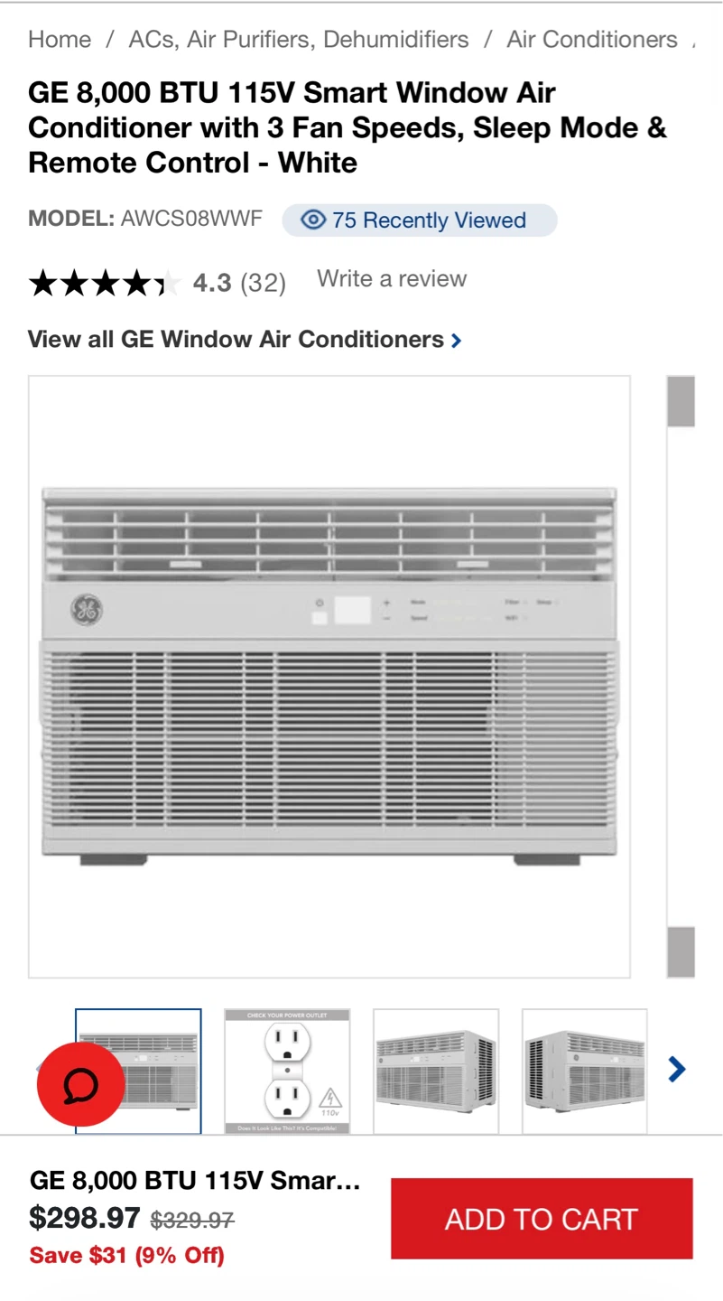 GE 8,000 BTU Smart Window Air Conditioner - photo 3