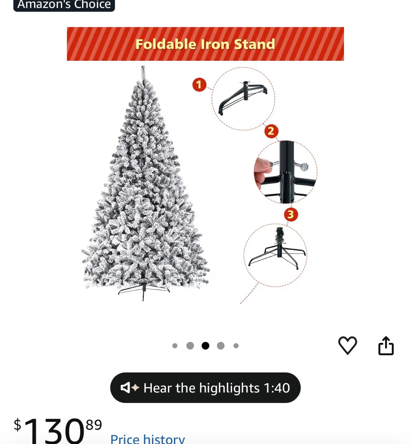 Costway 7.5ftSnow Flocked Artificial Christmas Tree - photo 2