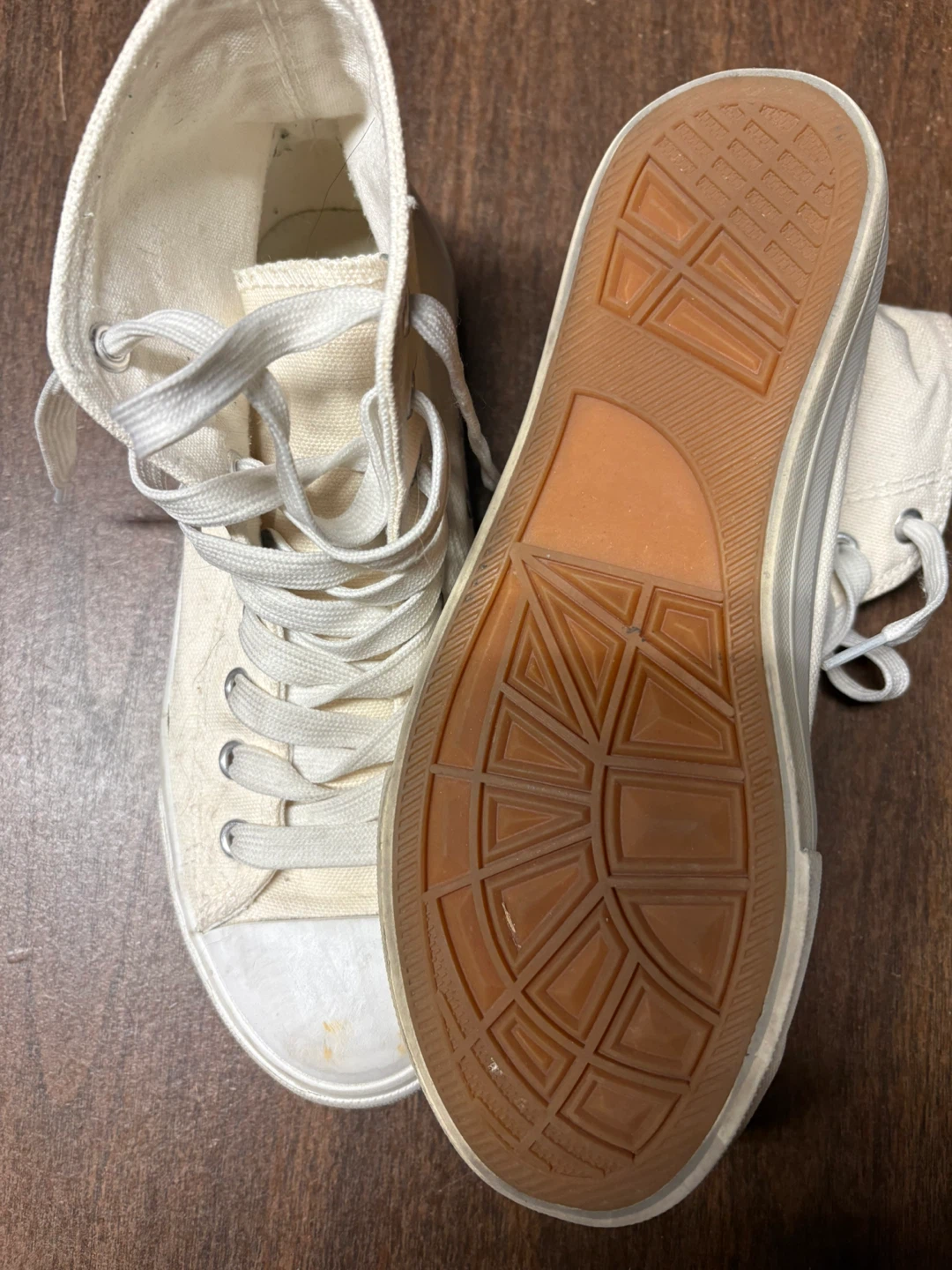 White Canvas High-Top Sneakers - Size 37 - photo 3