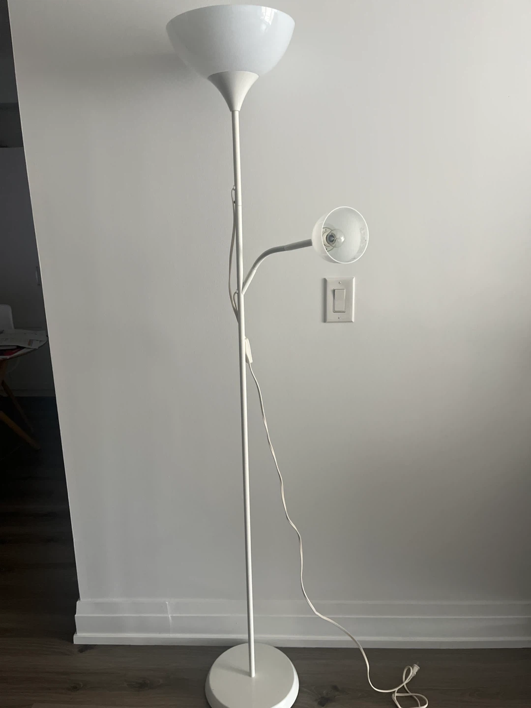 White Floor Lamp with Reading Light