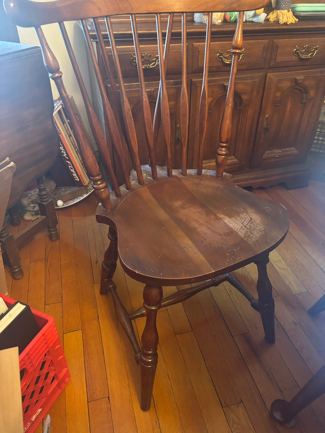 Vintage Wooden Dining Room Table & Chairs - photo 4