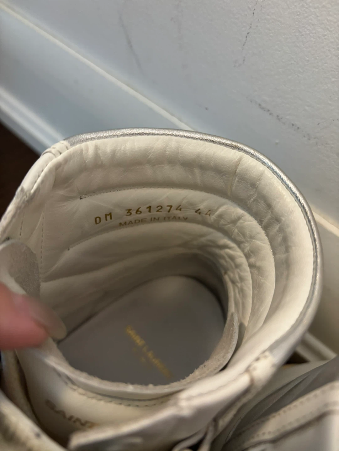 Saint Laurent White Leather High Top Sneakers - photo 3