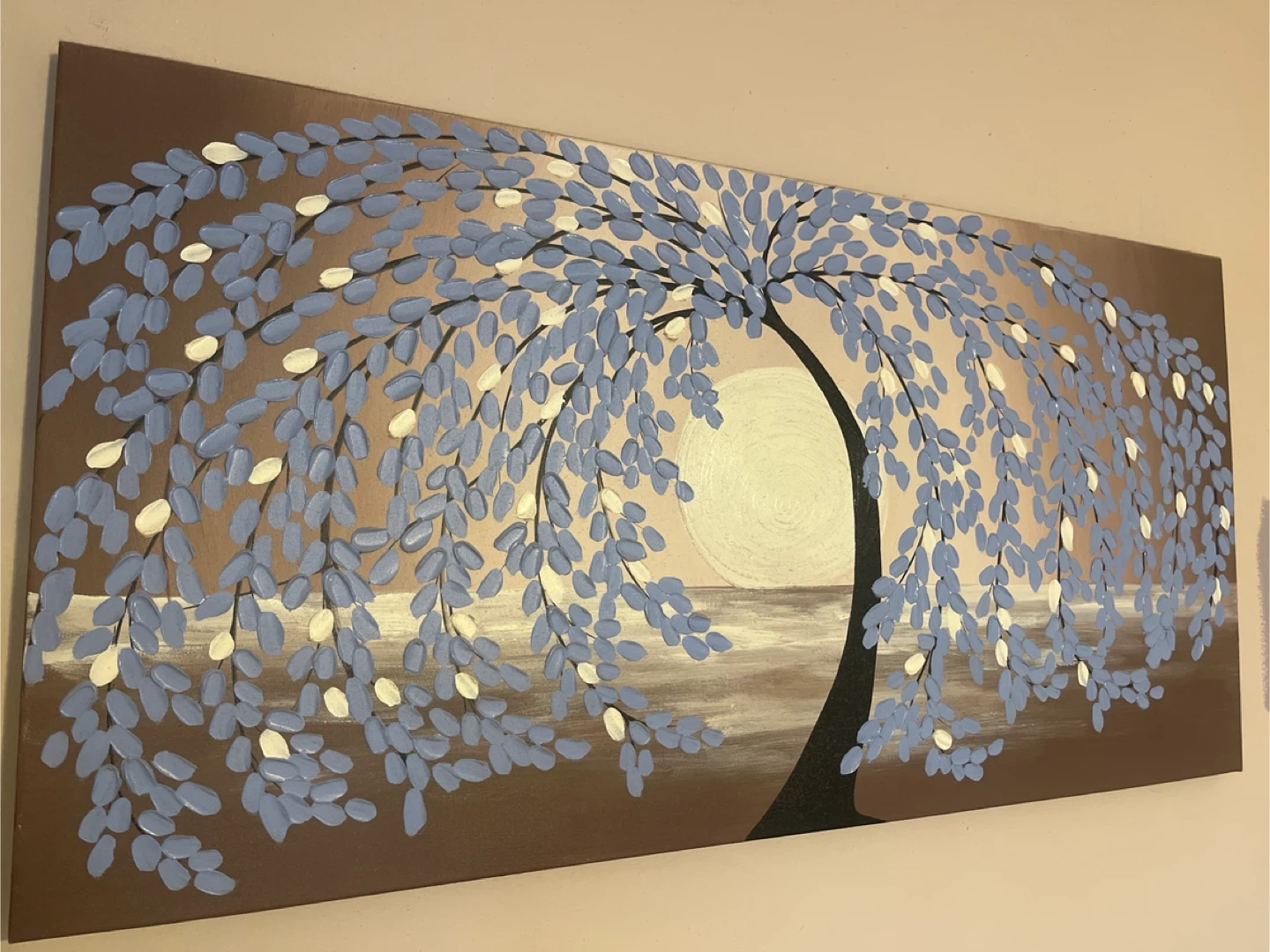 Hand-Painted Canvas Wall Art - Weeping Willow Tree
