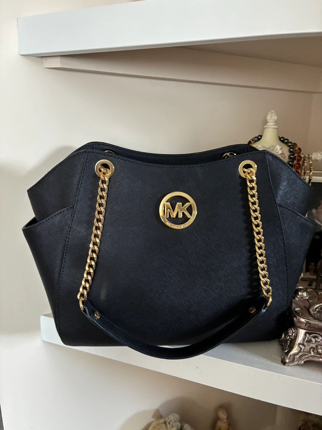 Michael Kors Black Leather Shoulder Bag