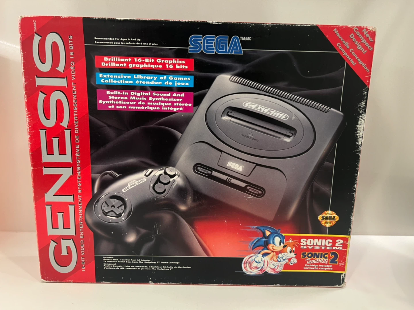 Sega Genesis System with Sonic the Hedgehog 2
