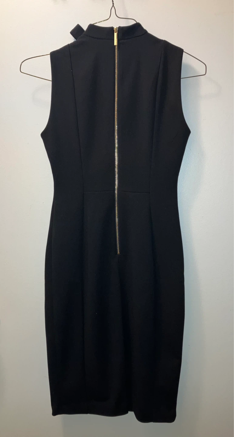 Calvin Klein Black Sleeveless Dress with Bow Detail Size 2 - photo 2