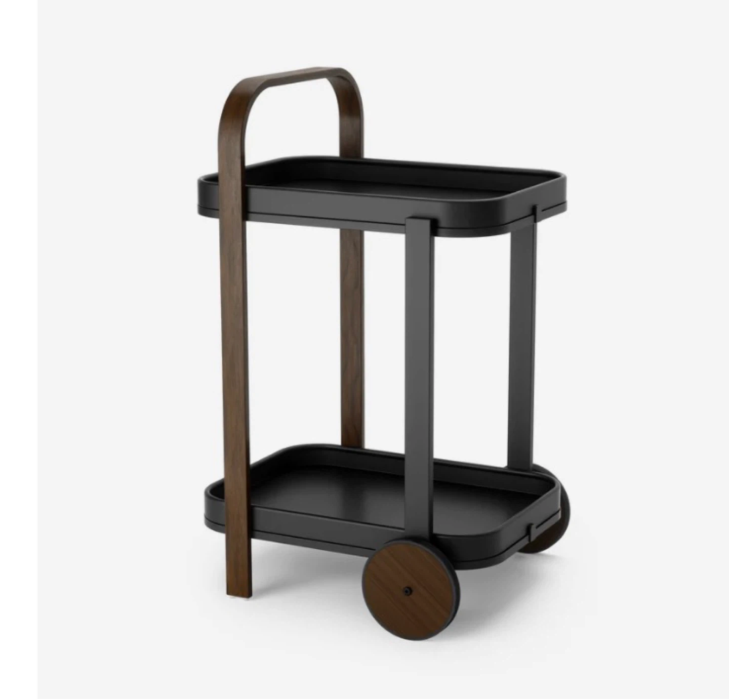 Umbra Black Bar Cart with Wood Handle