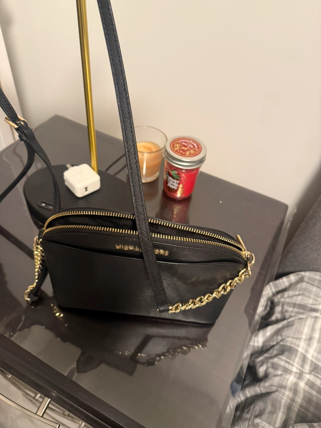 Michael Kors Black Leather Crossbody Bag