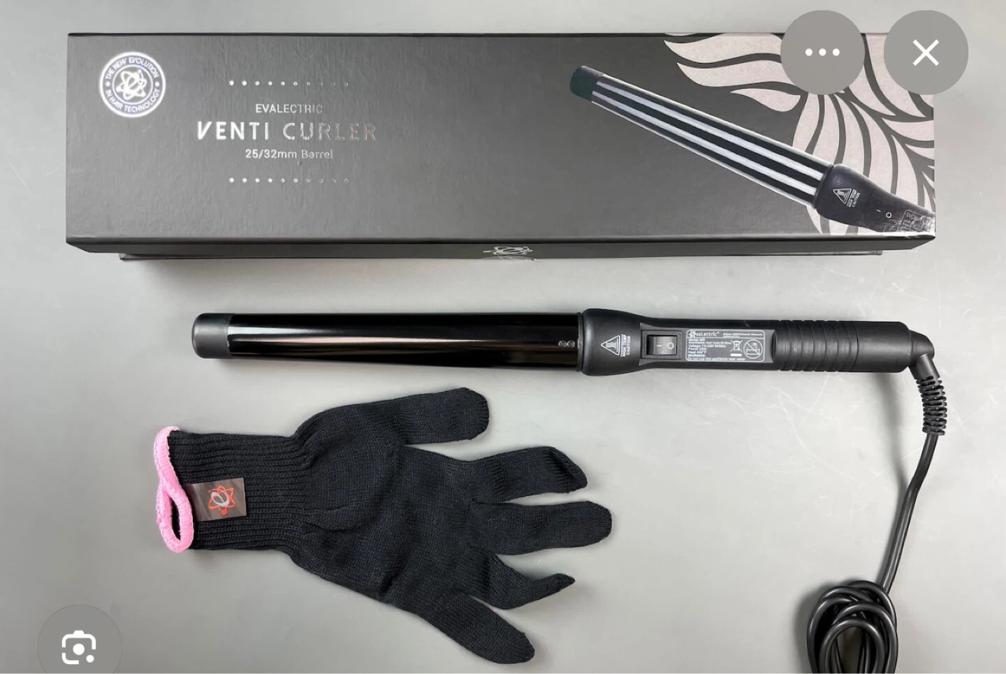 Evalectric Venti Curler 9/18 mm Barrel Curling Iron Black
