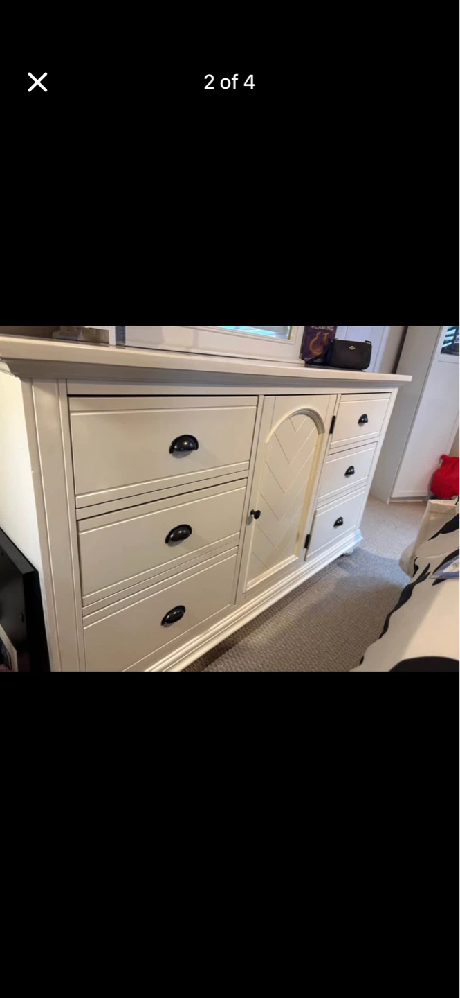 White Vanity Dresser with Mirror - photo 3