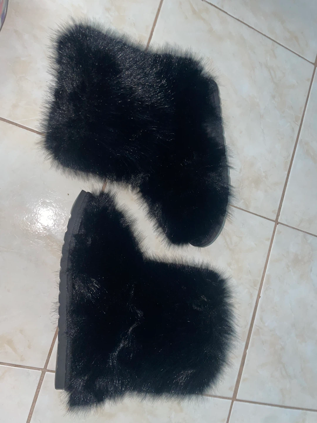 Black Faux Fur Boots - photo 2