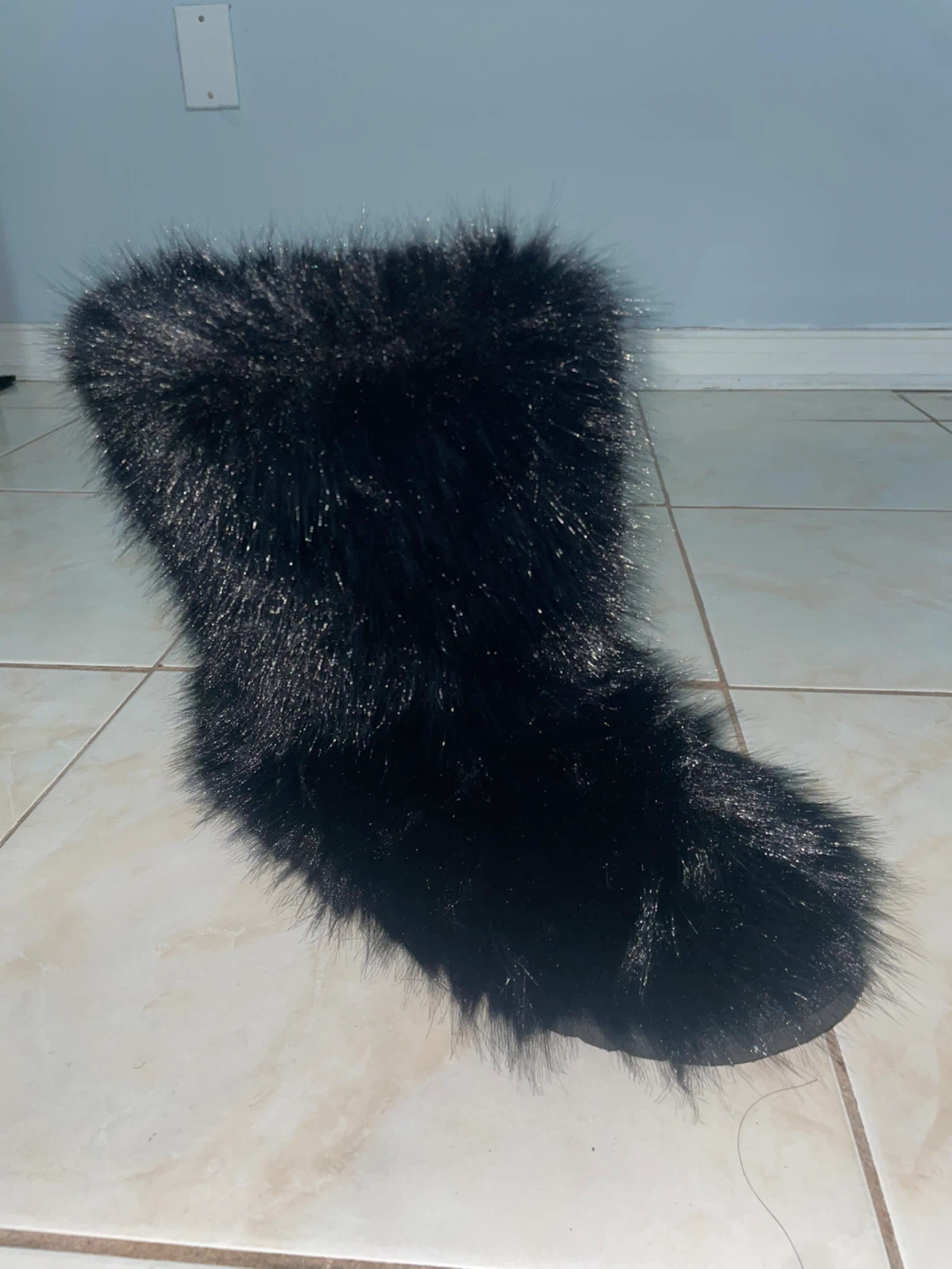 Black Faux Fur Boots - photo 3