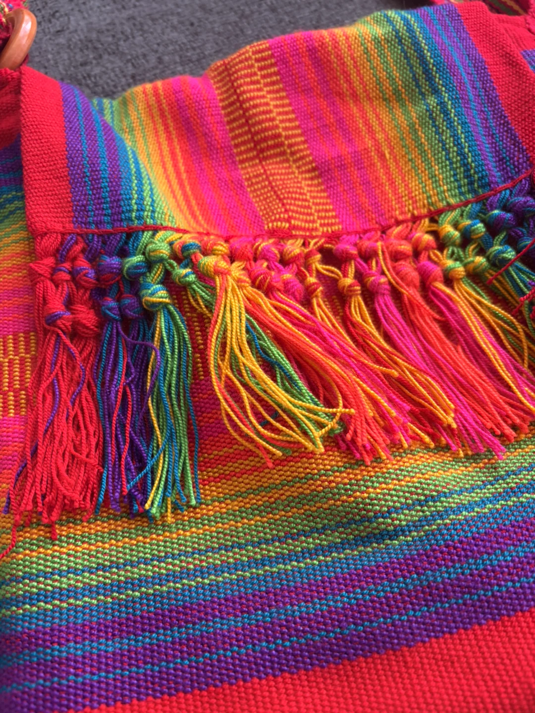 Rainbow Woven Messenger Bag with Tassels - photo 4