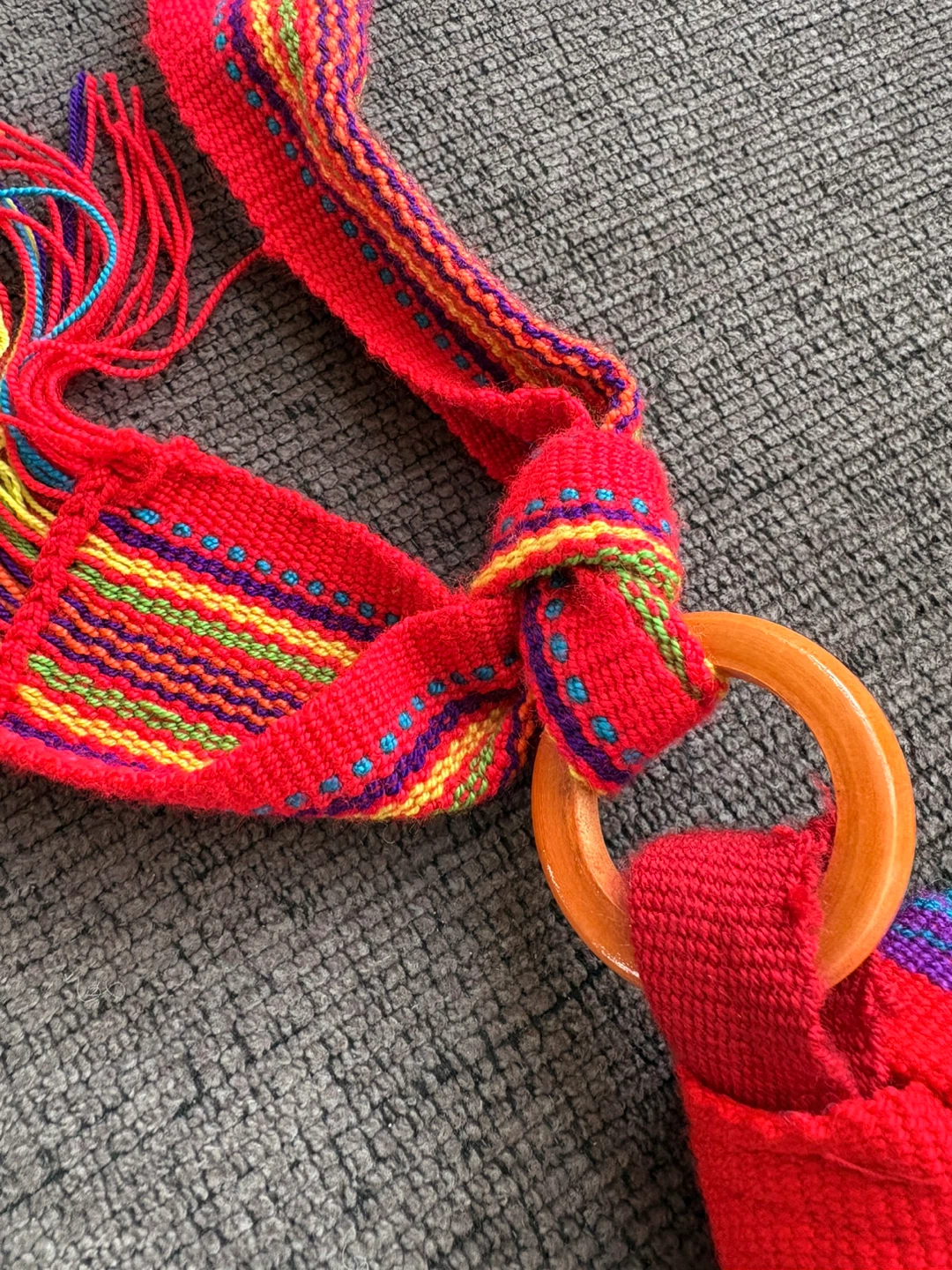 Rainbow Woven Messenger Bag with Tassels - photo 3