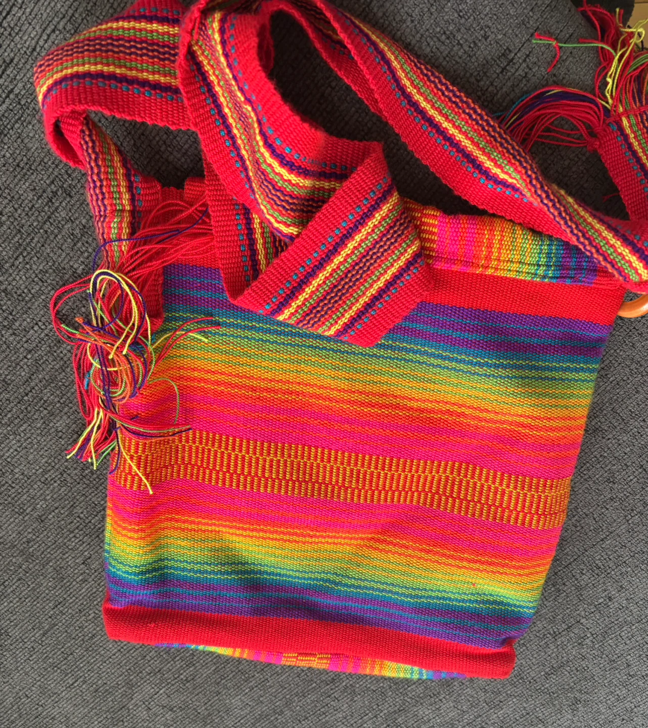 Rainbow Woven Messenger Bag with Tassels - photo 5