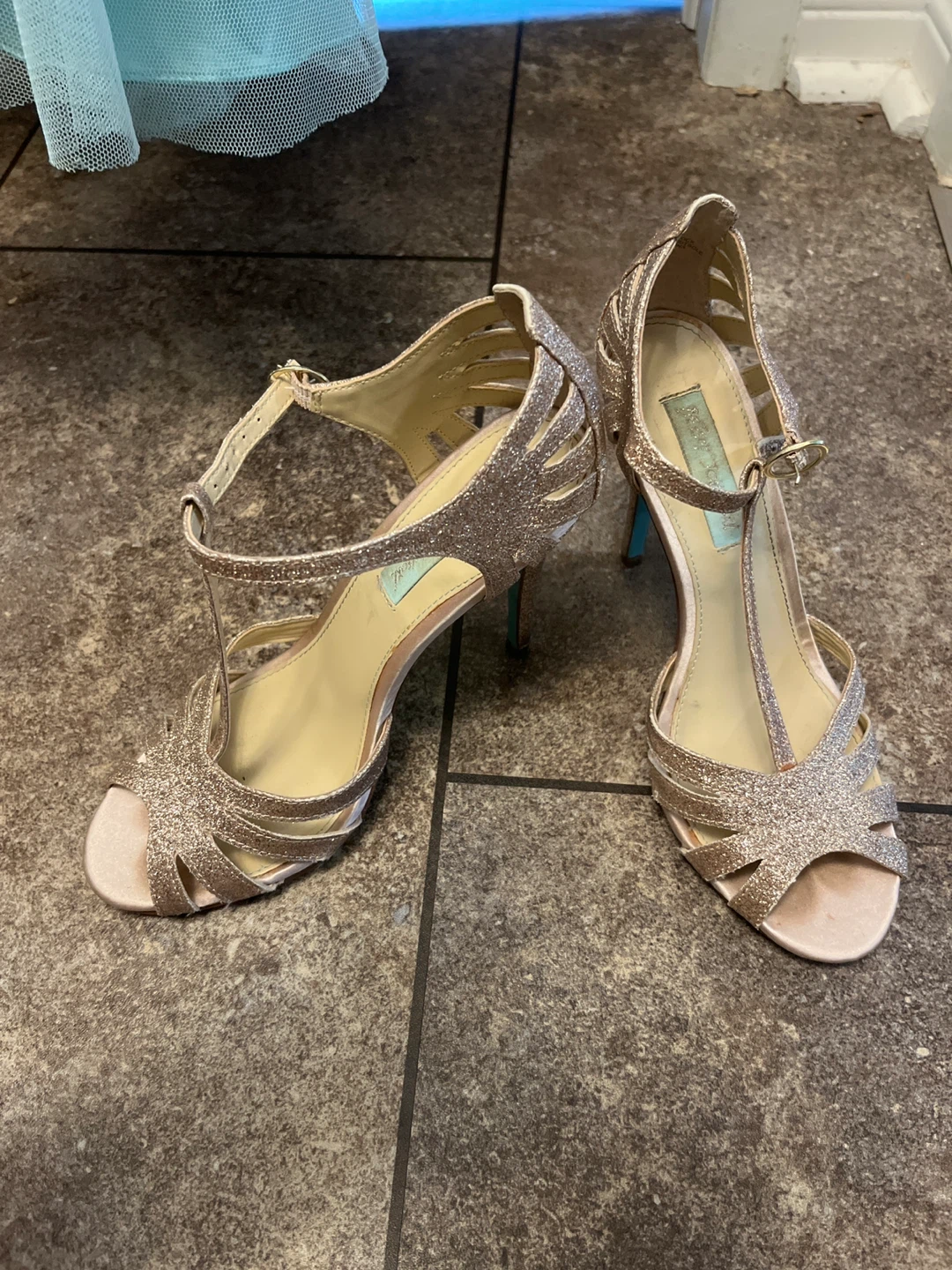 Gold Glitter Heels