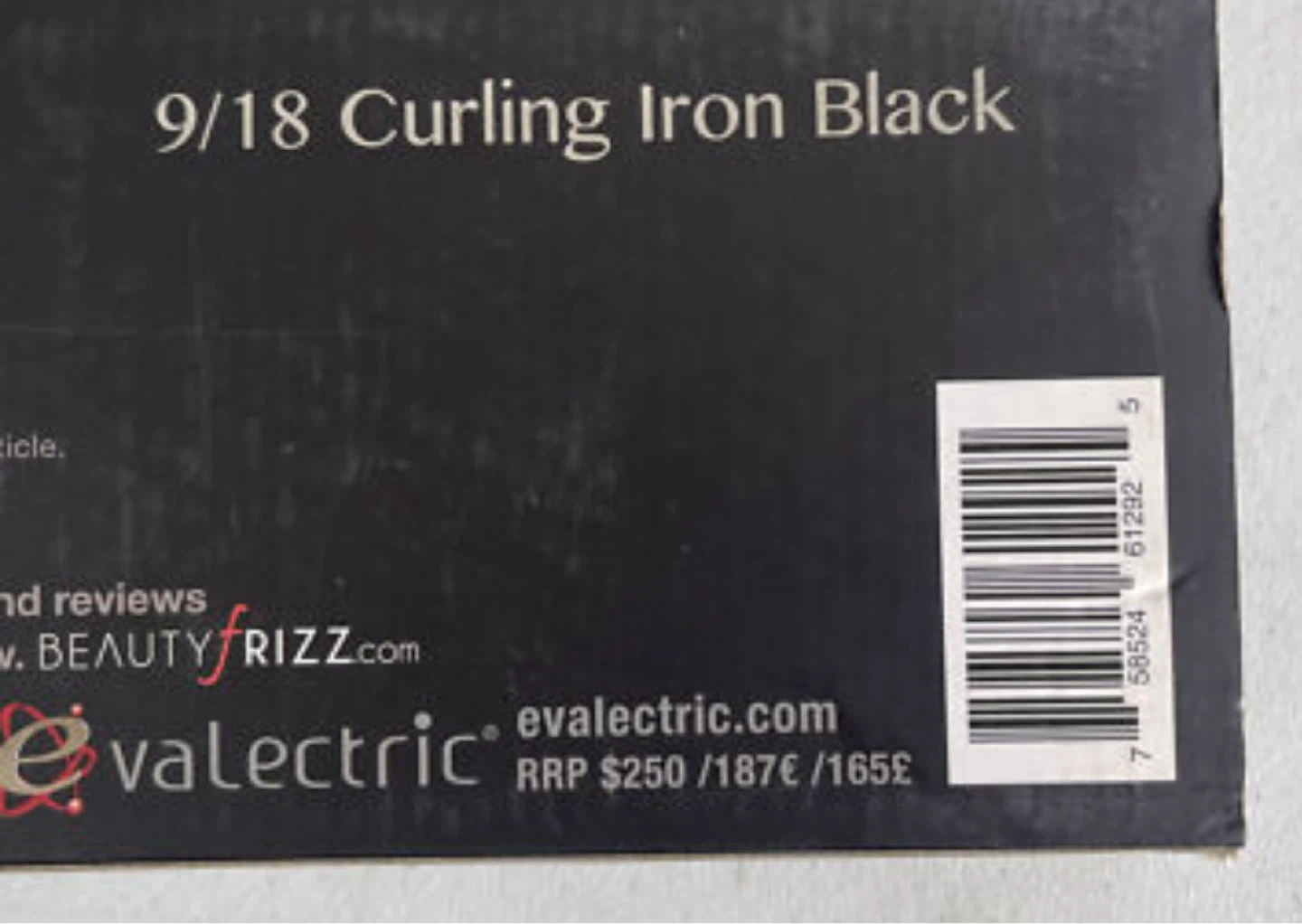 Evalectric Venti Curler 9/18 mm Barrel Curling Iron Black - photo 2