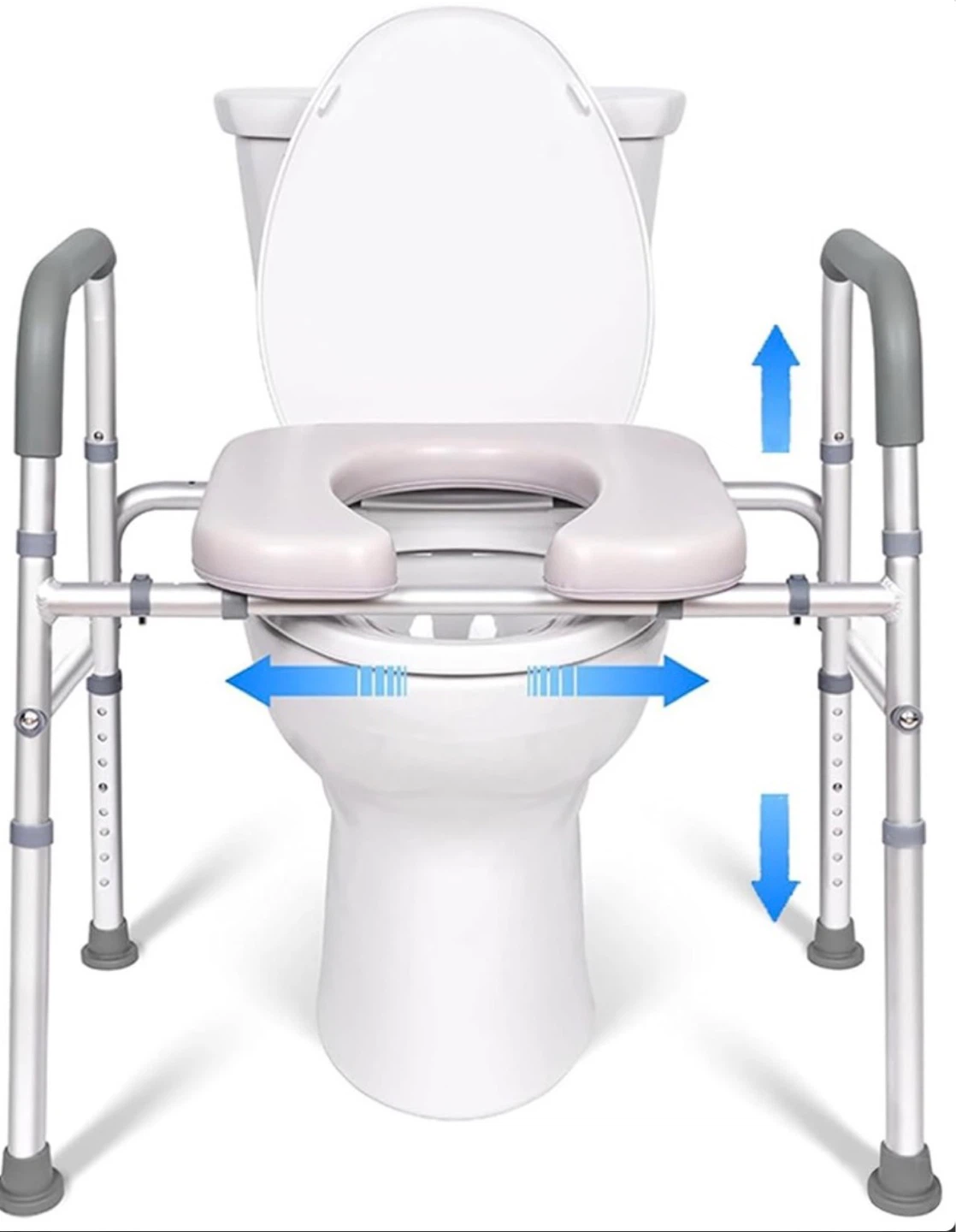 Adjustable Toilet Safety Frame with Padded Handles