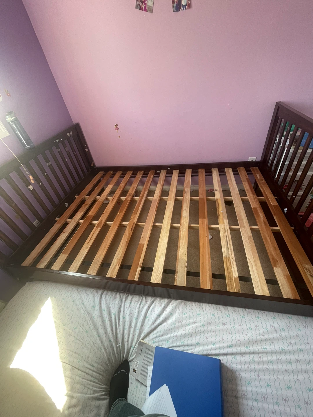 Dark Brown Wooden Bed Frame double/full size - photo 2