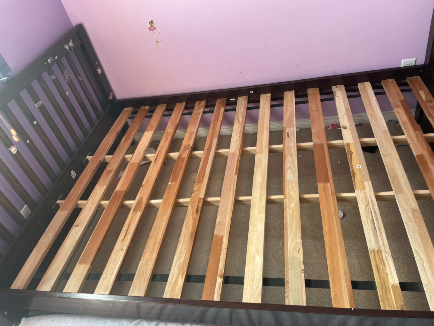 Dark Brown Wooden Bed Frame double/full size