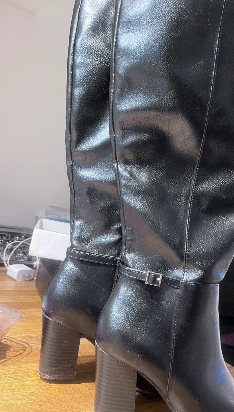 LifeStride Black Faux Leather Knee-High Boots - photo 4