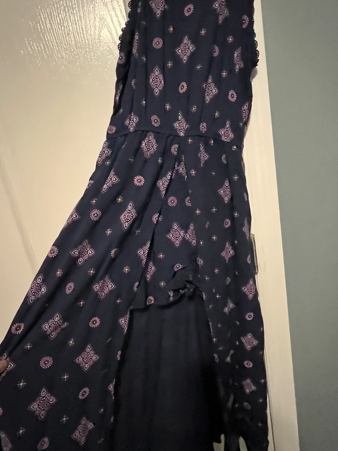 Navy Blue Patterned Walkthru Dress - Size L - photo 2