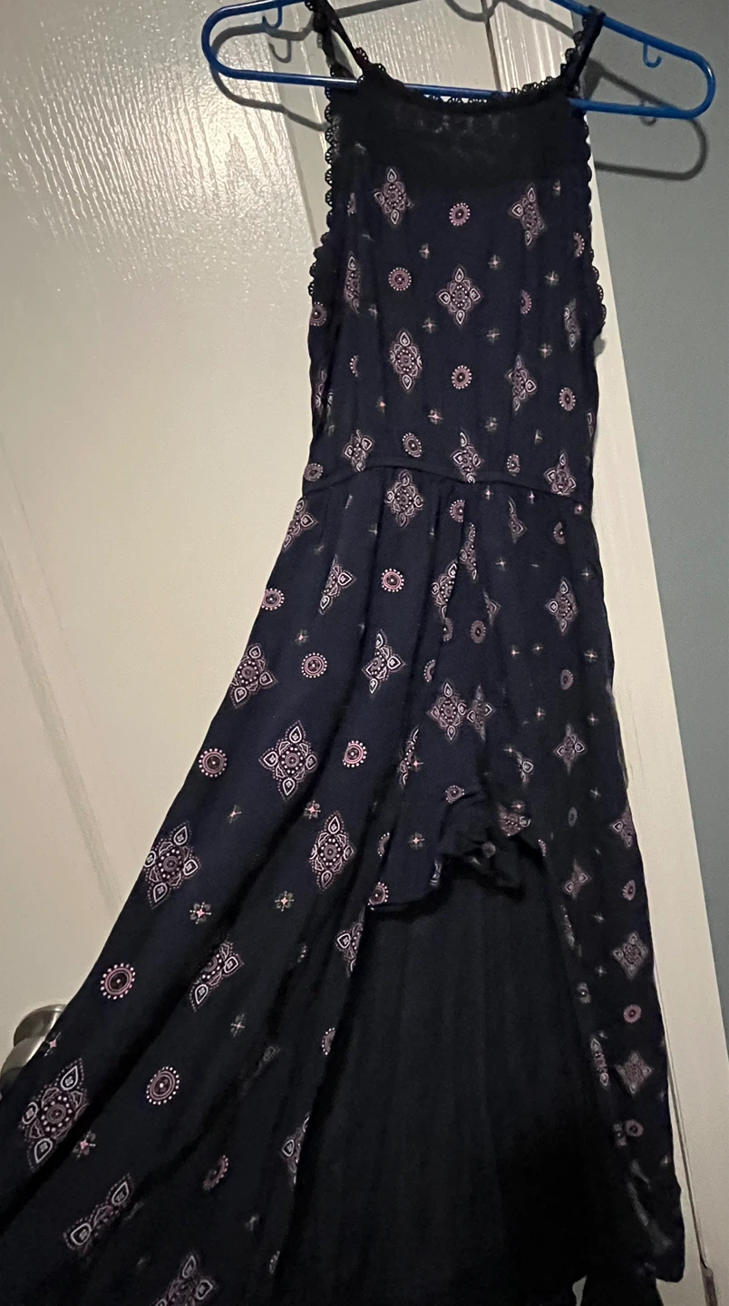 Navy Blue Patterned Walkthru Dress - Size L - photo 3